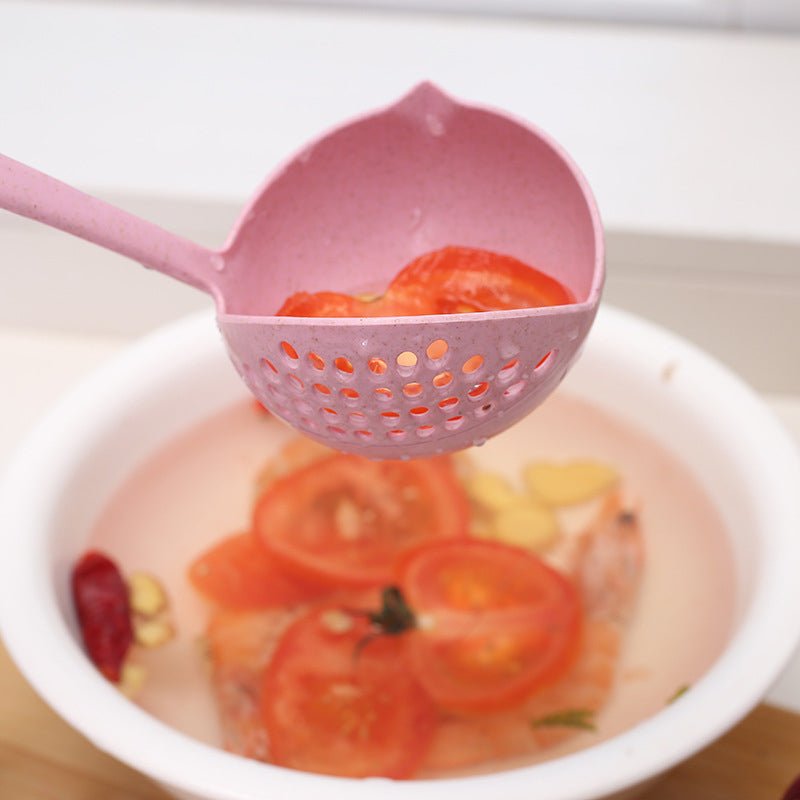 Long Handle 2 In 1 Cooking Colander Slotted Spoon. - Duvera