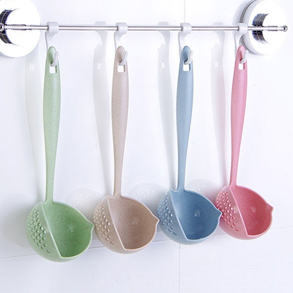 Long Handle 2 In 1 Cooking Colander Slotted Spoon. - Duvera