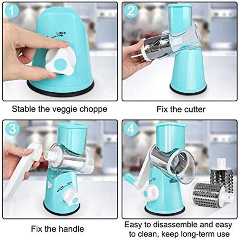 Multifunctional Manual Vegetable Drum Chopper. - Duvera