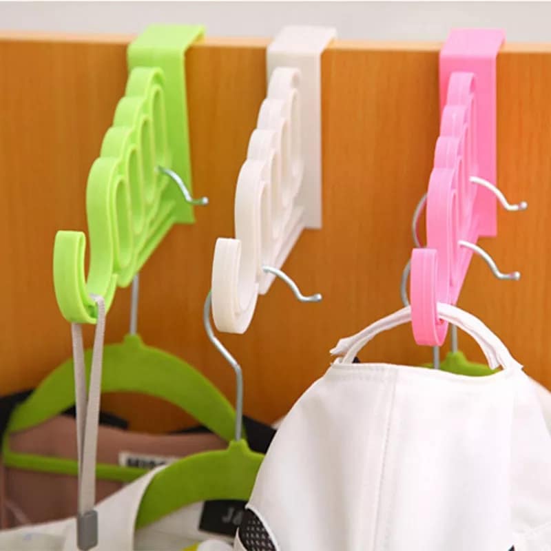 Pack Of 2 - 5 Hole Plastic Organizer Door Hooks. - Duvera