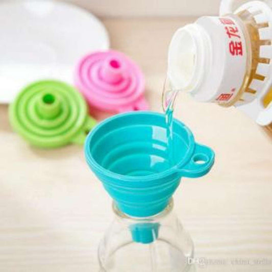 Pack Of 2 - Foldable and Collapsible Silicone Funnel - Duvera