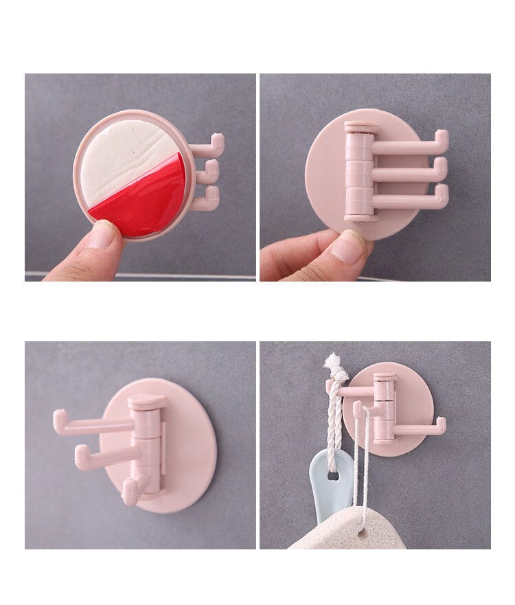 Pack Of 2 Self Adhesive 3 Branch Hook for Multipurpose Use - Duvera