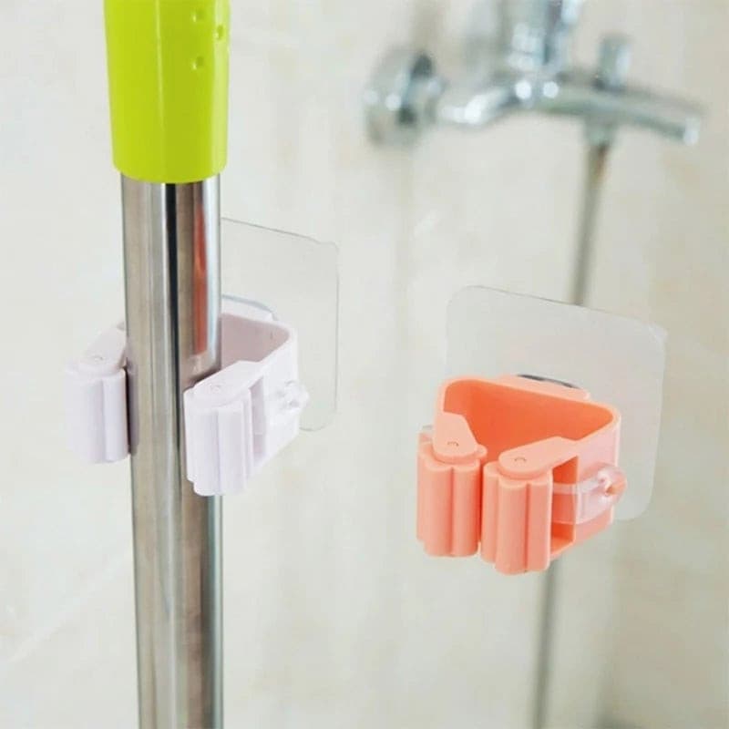 Pack Of 3 - Wall Mounted Mop, Brush & Broom Holder - Duvera