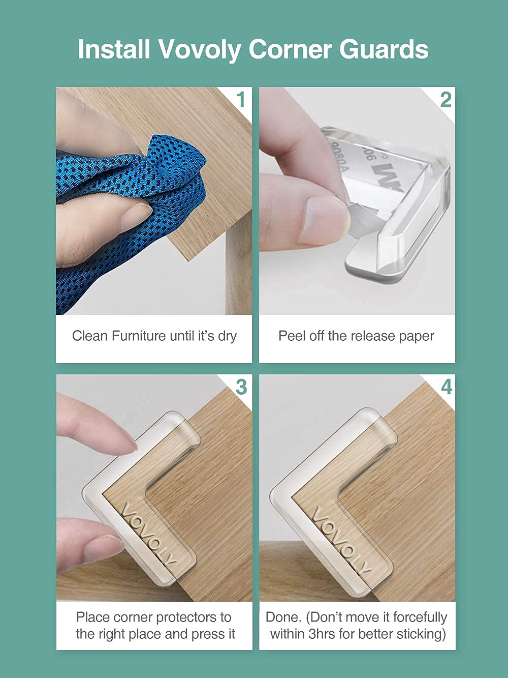 Pack Of 4- Silicone Table Corners Edge Protector - Duvera