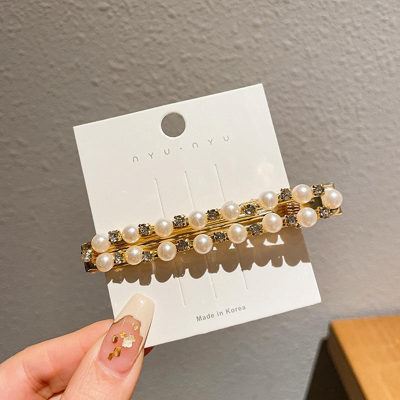 Pearl & Diamond Shiny Hair Clip - Duvera