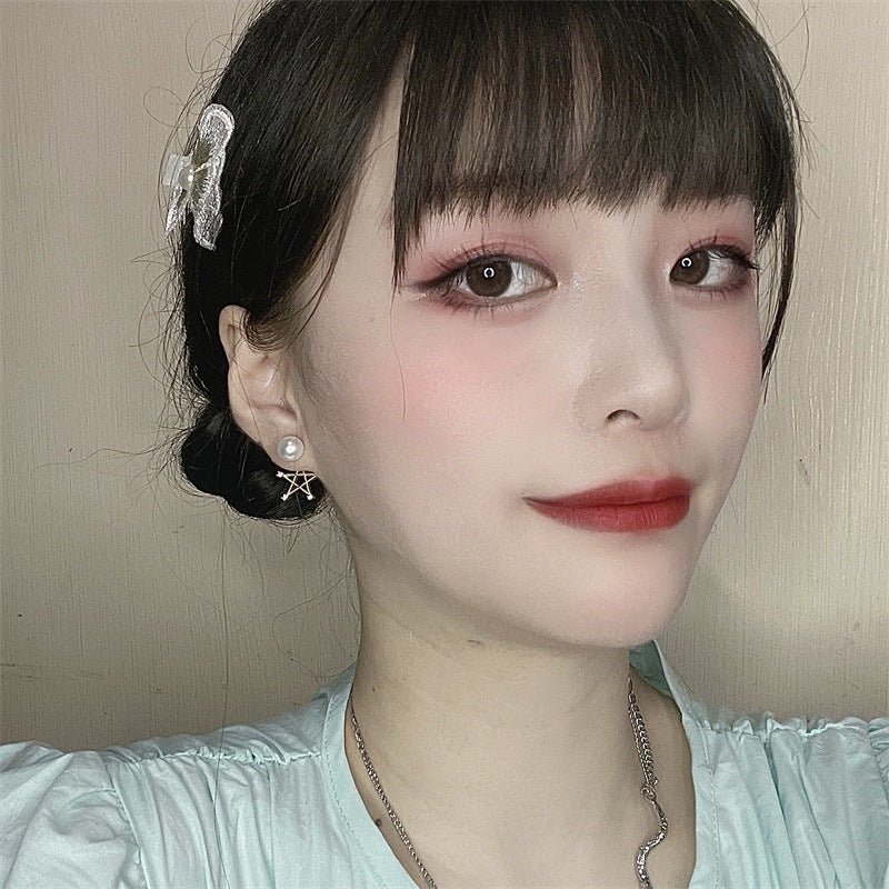 Pearl Star Shape Earrings - Duvera