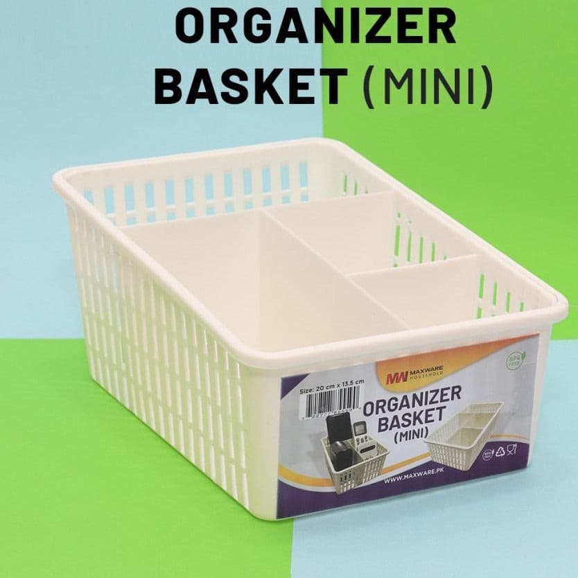 Plastic Basket for Kitchen- Fruit Vegetable Cabinet Organizer - Mini Size - Duvera