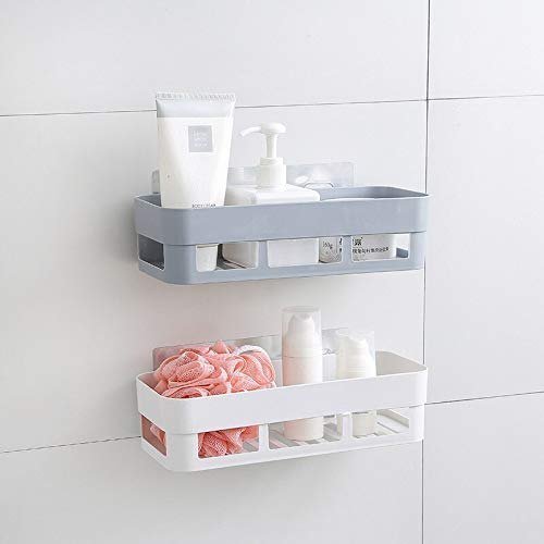 Plastic Storage Rack Self Adhesive Wall Storage Toilet Organizer - Duvera