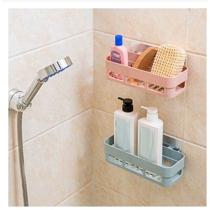 Plastic Storage Rack Self Adhesive Wall Storage Toilet Organizer - Duvera