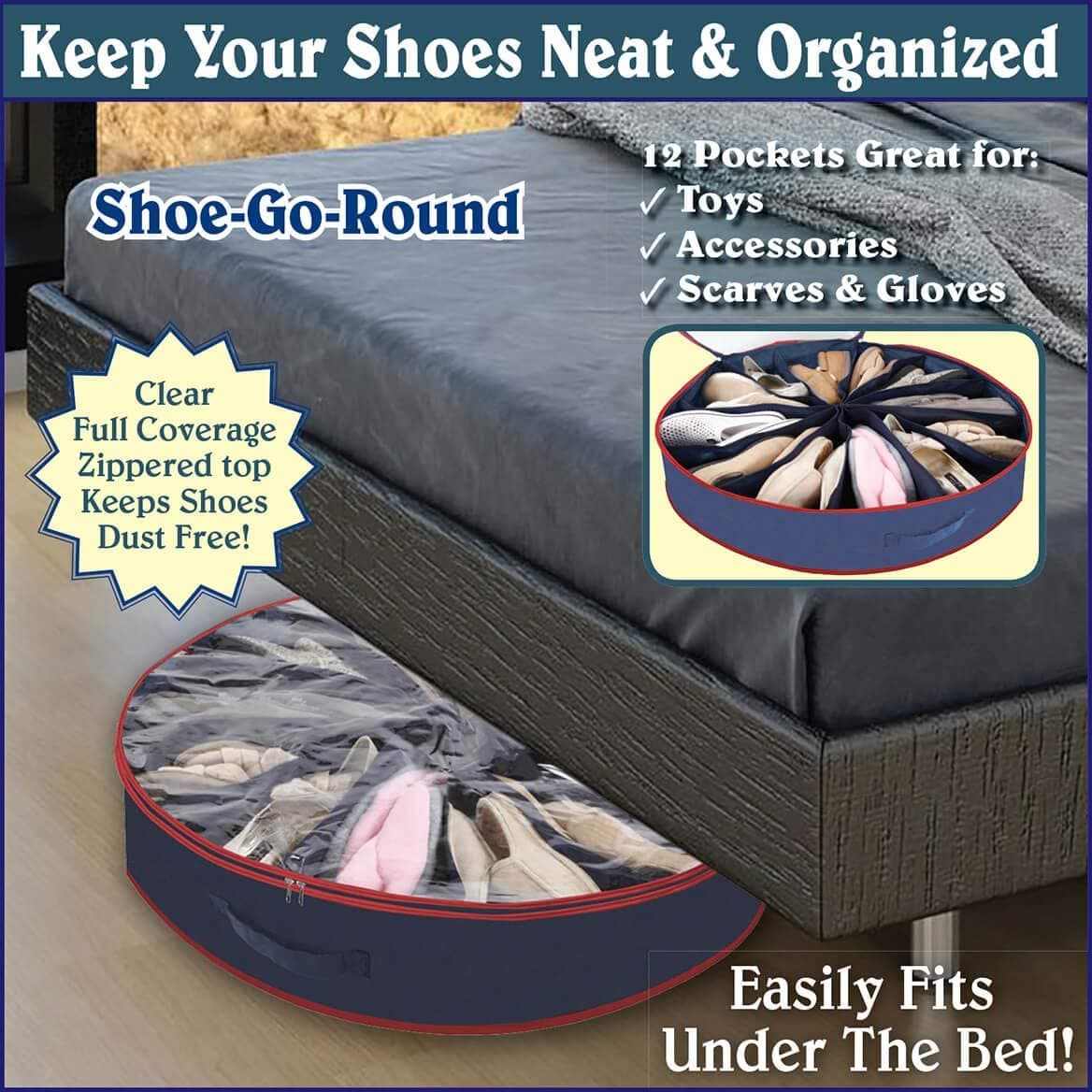 Round Shaped Shoes Organizer for 12 Pairs - Duvera