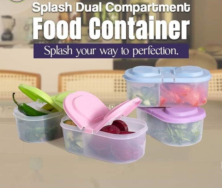 Splash Dual Compartment Food container - Pack Of 2 - Duvera