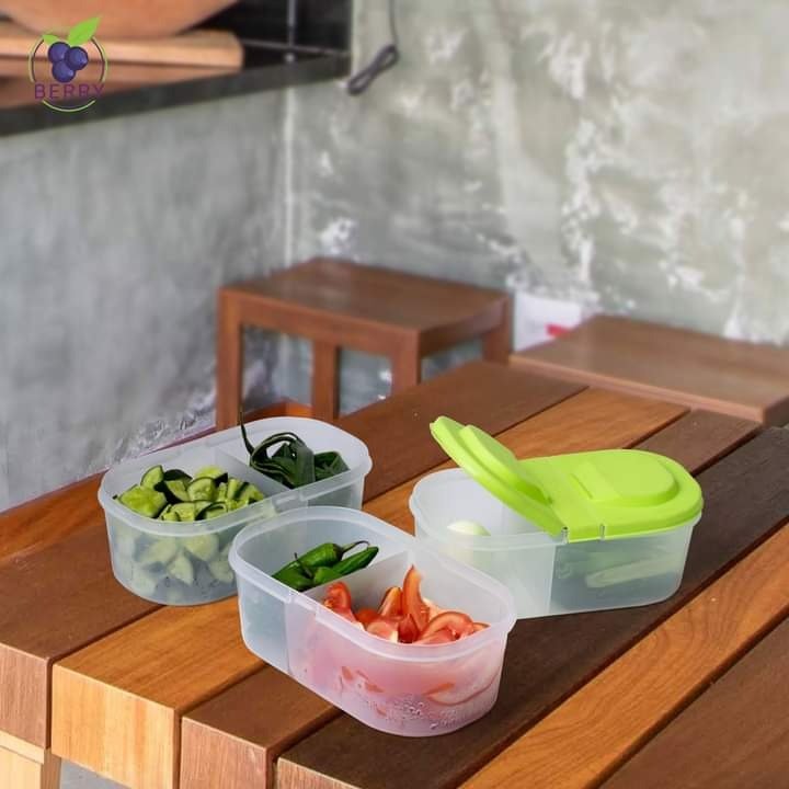 Splash Dual Compartment Food container - Pack Of 2 - Duvera
