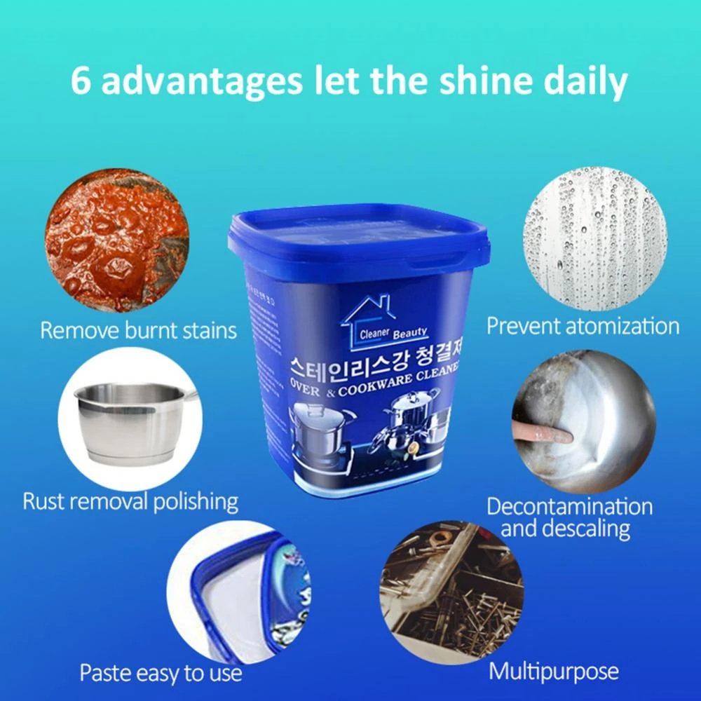 Stainless Steel Cleaning Paste Remove Stains Multi-Purpose Cleaner Home Kitchen Bathroom Accessories - Duvera