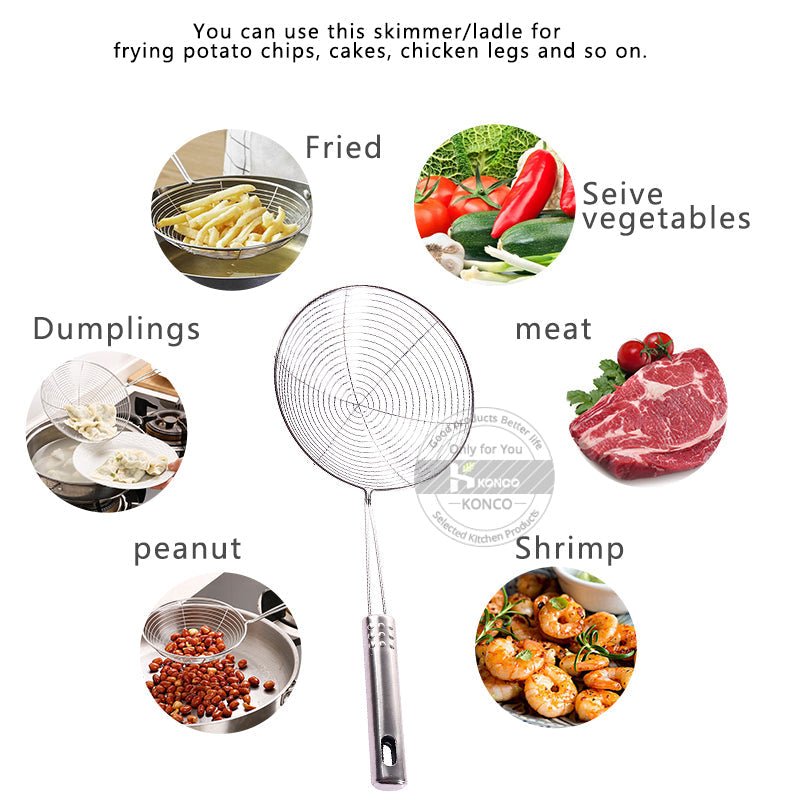 Stainless Steel Food Frying Strainer - Duvera