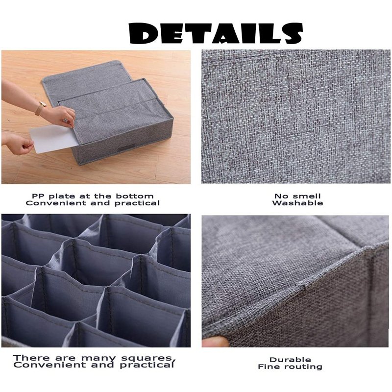 Underwear Socks Storage Organizer With Foldable Closet Drawer Divider. - Duvera