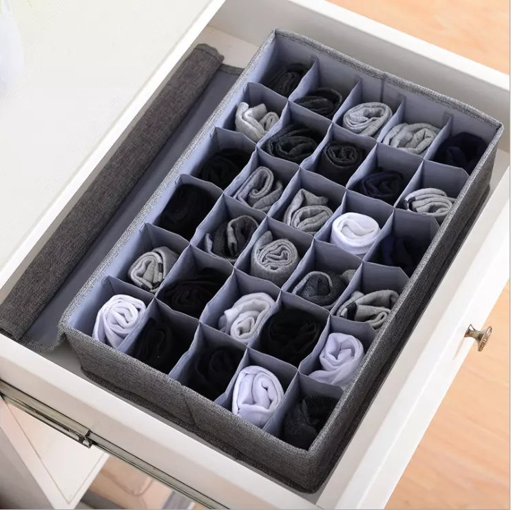 Underwear Socks Storage Organizer With Foldable Closet Drawer Divider. - Duvera