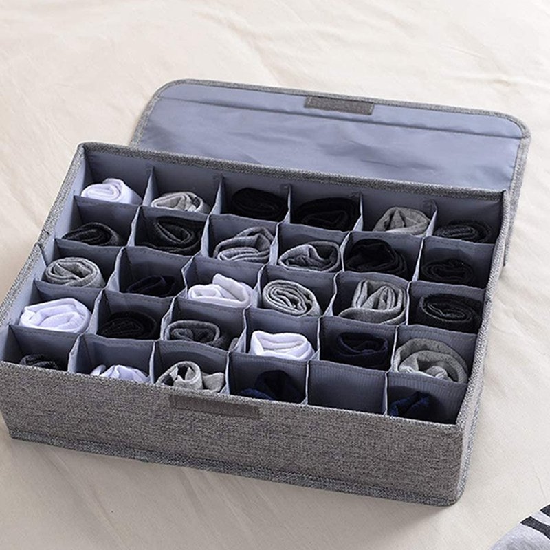 Underwear Socks Storage Organizer With Foldable Closet Drawer Divider. - Duvera