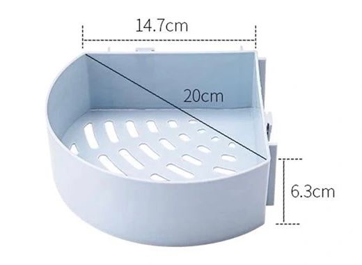 Universal Corner Shelf Storage Rack Wall Mounted Plastic Storage Organizer - Duvera