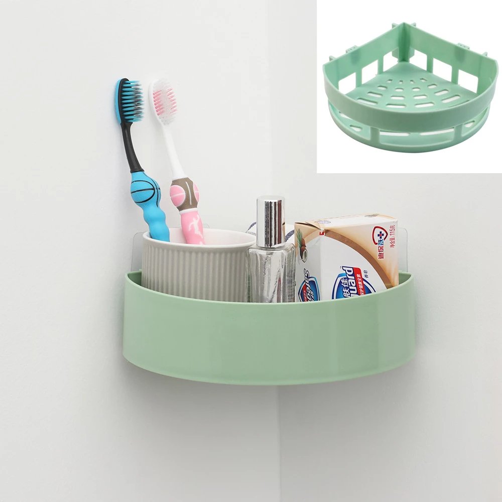 Universal Corner Shelf Storage Rack Wall Mounted Plastic Storage Organizer - Duvera
