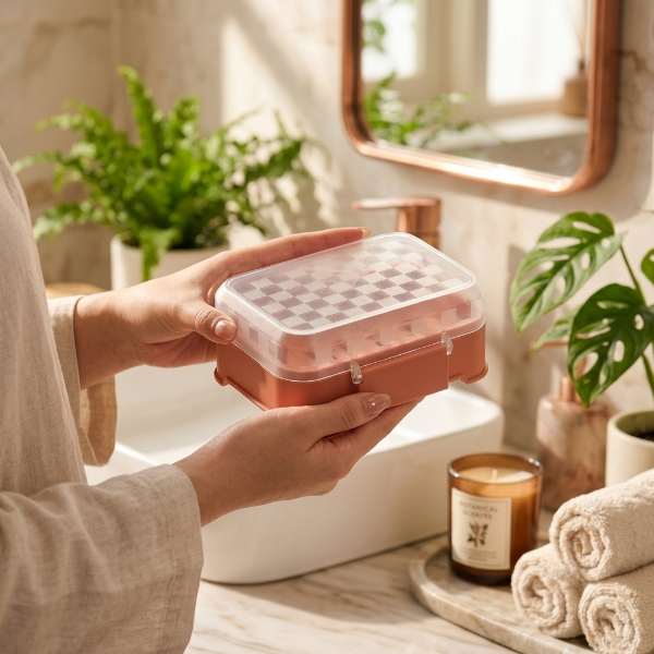 4PCS Self Draining Soap Storage Case