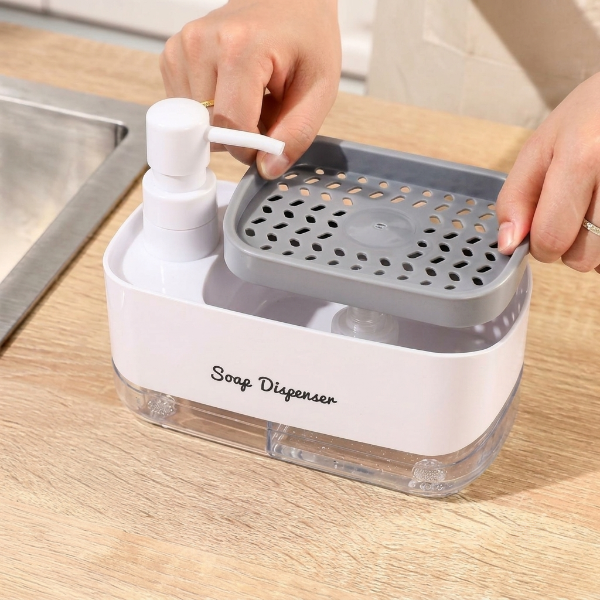 2-in-1 Kitchen Soap Dispenser Organizer
