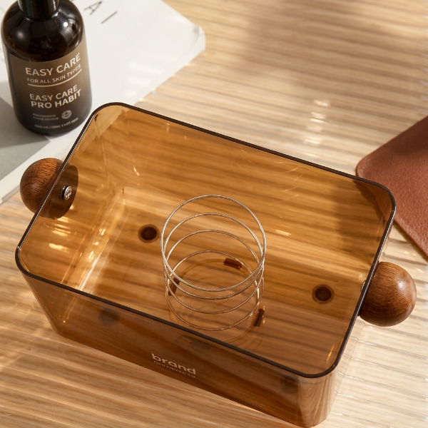 Luxury Transparent Wooden Tissue Organizer