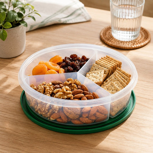 3-Section Transparent Snack Storage Container