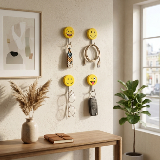 10Pcs Smiley Emoji Self Adhesive Hooks