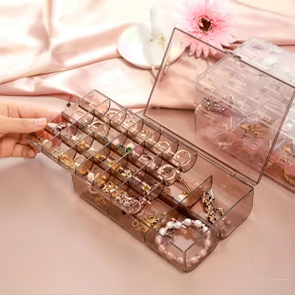 2 Layer 24 Grid Acrylic Jewelry Organizer