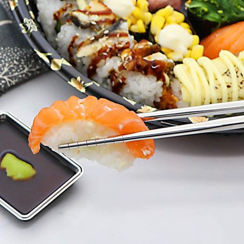 5-Pairs Stainless Steel Chopsticks