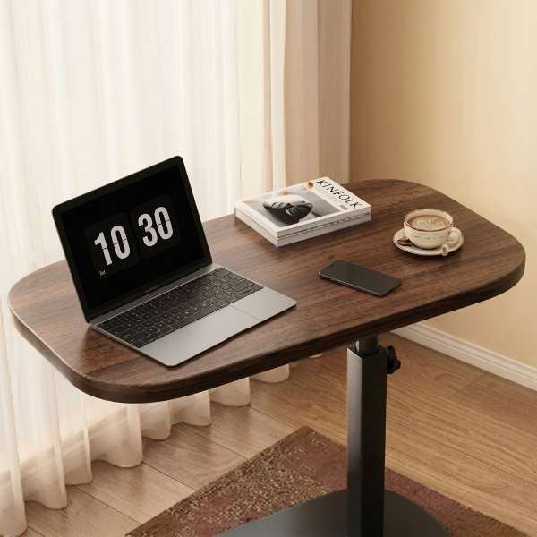 Adjustable Movable Wooden C Shape Side Table
