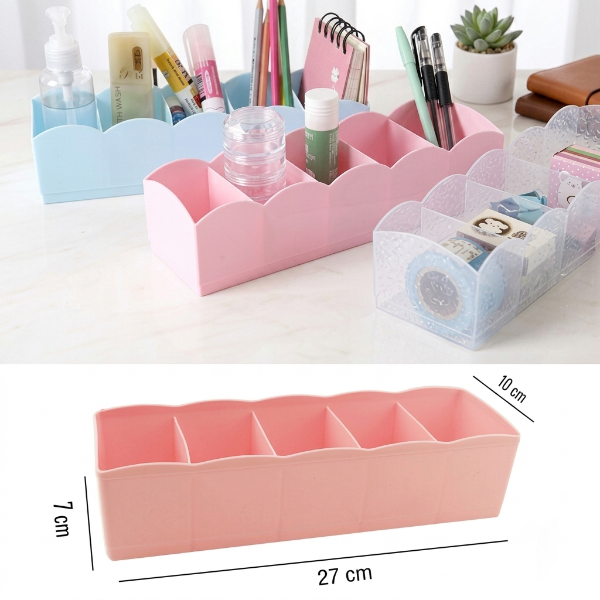 5 Grid Plastic Storage Organizer