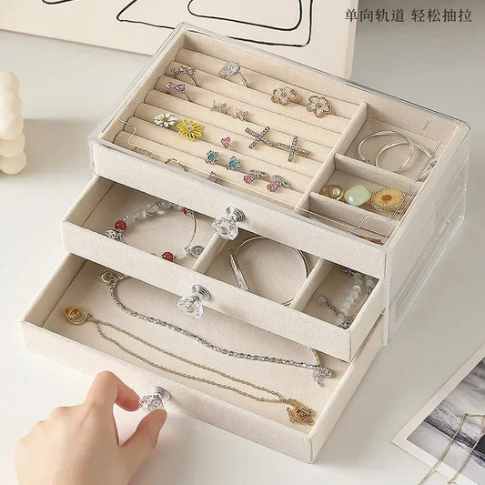 3-Tier Transparent Jewelry Case