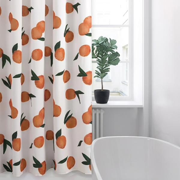 Elegant Citrus Bathroom Shower Curtain