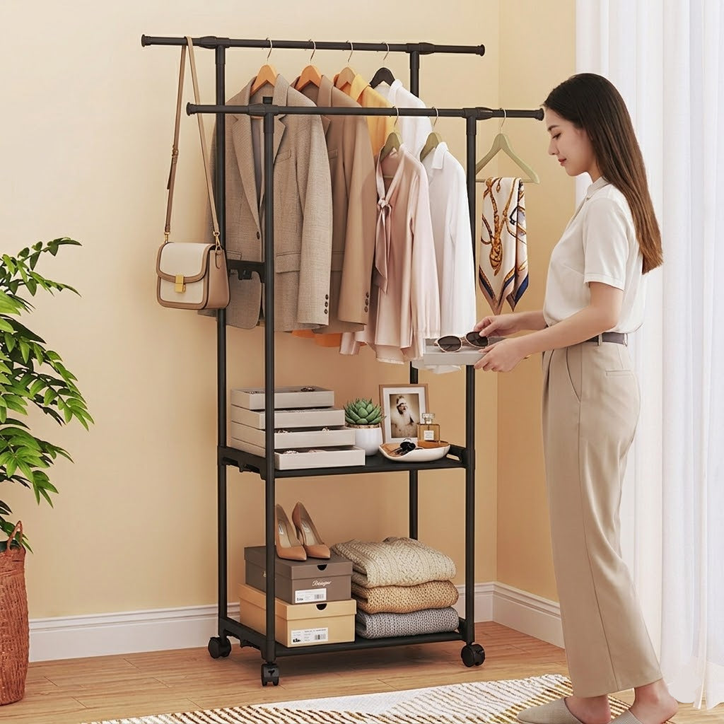 Multifunctional Iron Shoe and Hat Shelf Rack