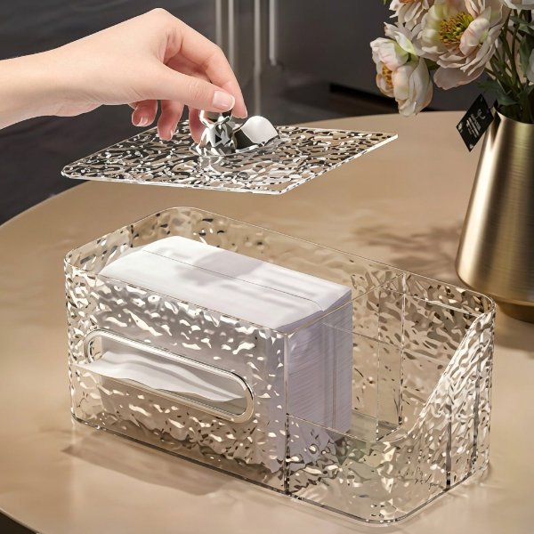 Luxury Tissue Box With Remote Holder