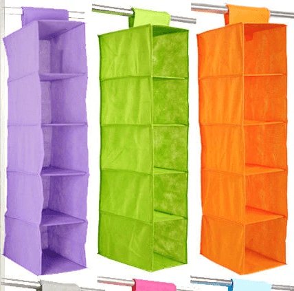 5 Shelves Hanging Wardrobe Organizer for Cupboard - Duvera