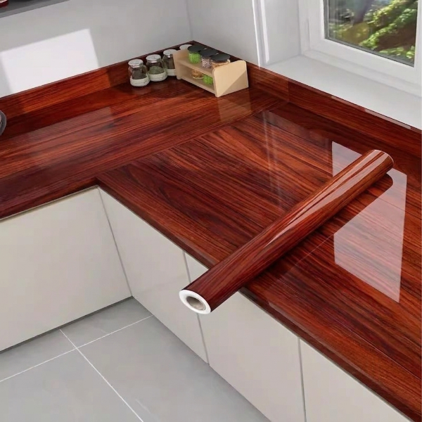 Self Adhesive Red Wooden Marble Sheet