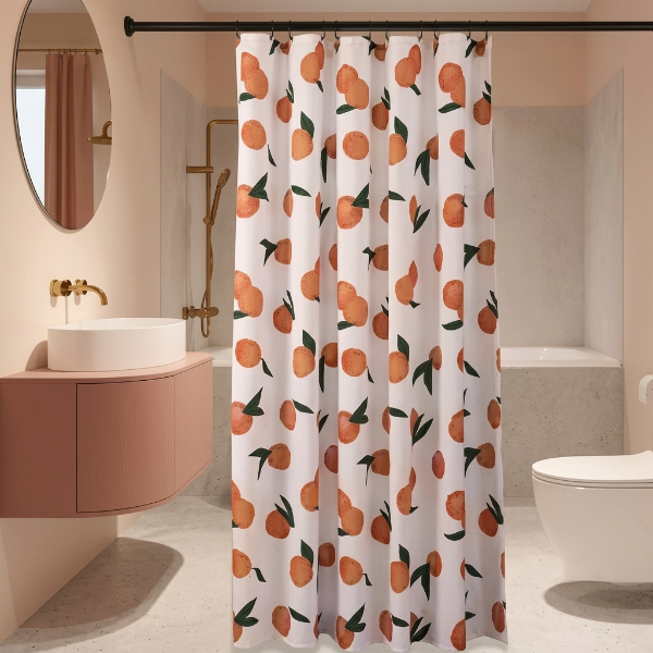 Elegant Citrus Bathroom Shower Curtain