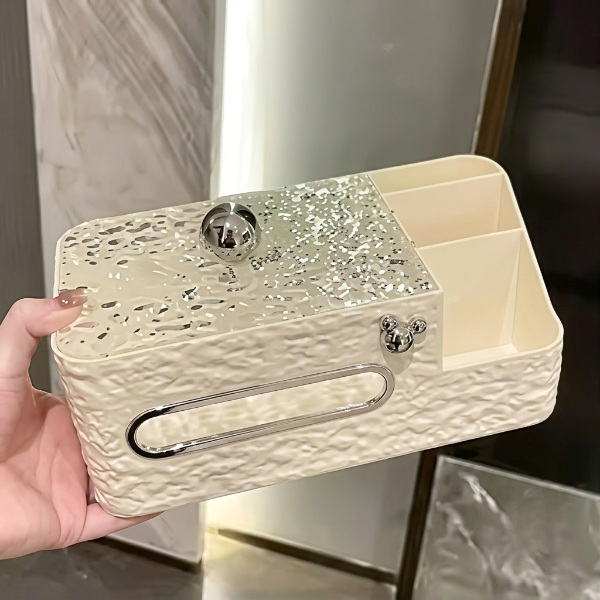 Luxury Tissue Box With Remote Holder