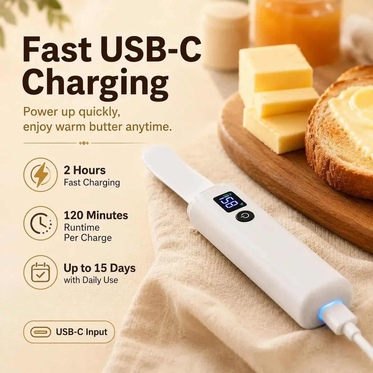Electric Heated Butter Spreading Knife
