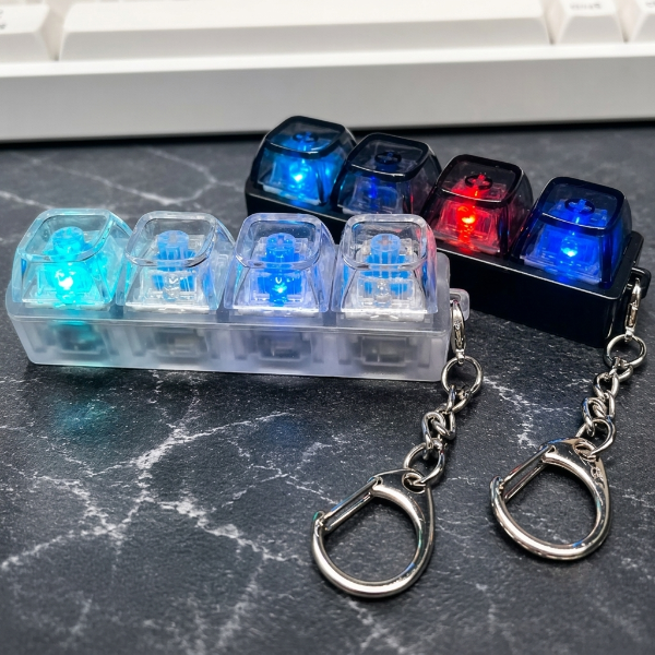 LED Keyboard Fidget Keychain Toy