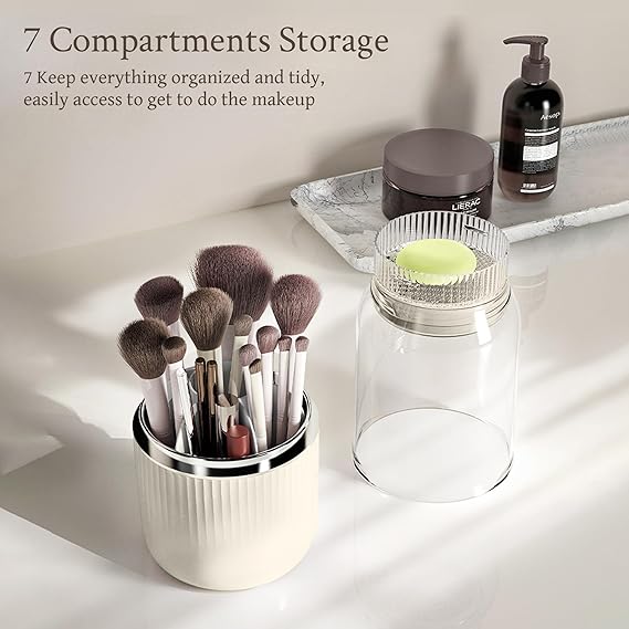 360 Degree Makeup Organizer with Brush Holder