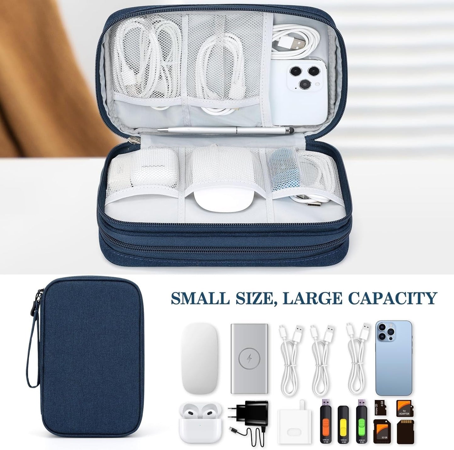 Travel Storage Organizer Dual Zip Pouch Bag