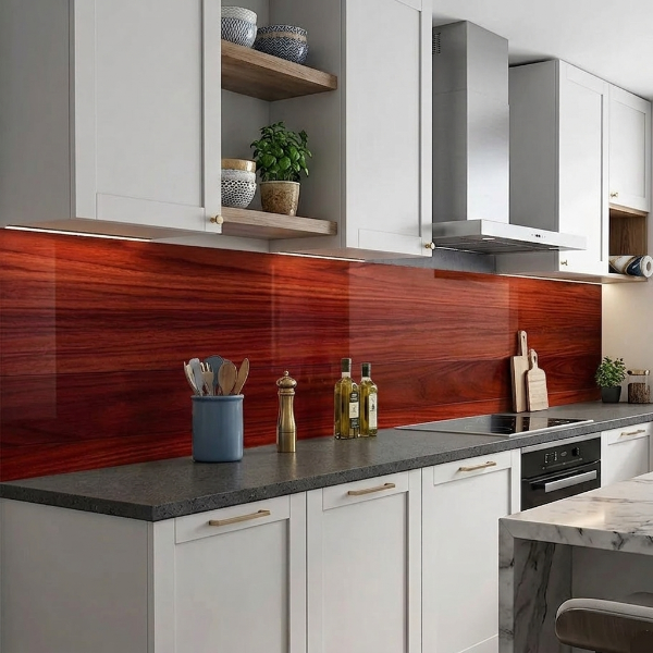 Self Adhesive Red Wooden Marble Sheet