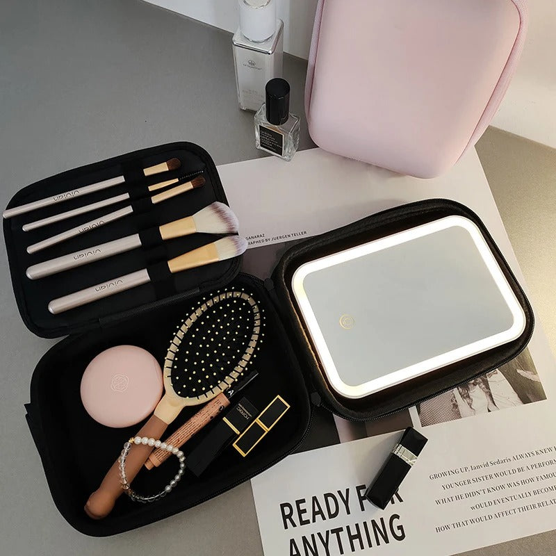 Waterproof Makeup Storage Bag with Detachable LED
