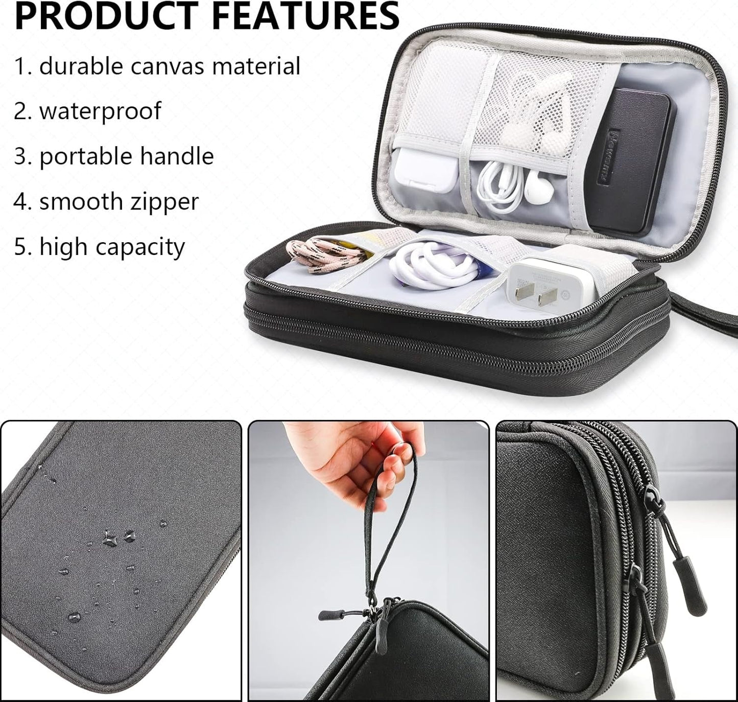 Travel Storage Organizer Dual Zip Pouch Bag