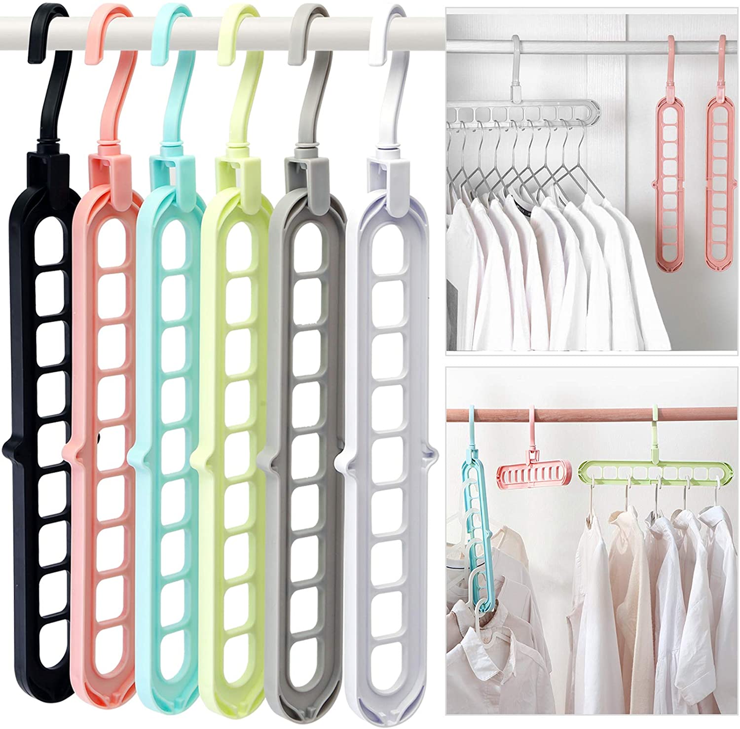 9 Hole Magic Rotating Hanger | Smart Cloth Organizer - Duvera