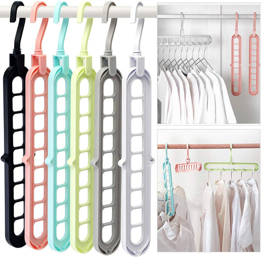 9 Hole Magic Rotating Hanger | Smart Cloth Organizer - Duvera