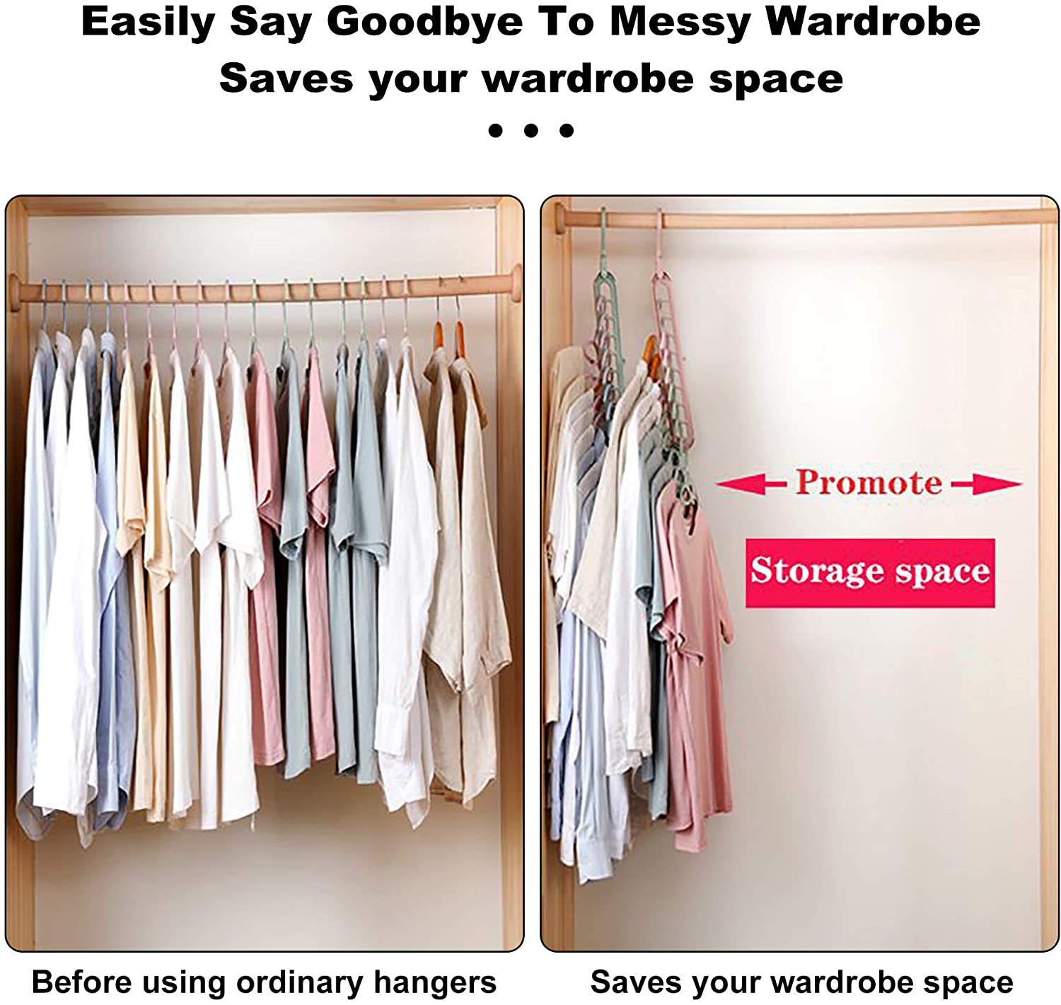 9 Hole Magic Rotating Hanger | Smart Cloth Organizer - Duvera